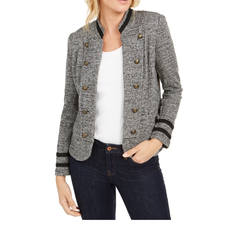 Tommy Hilfiger Gray Military Band Soft Jacket